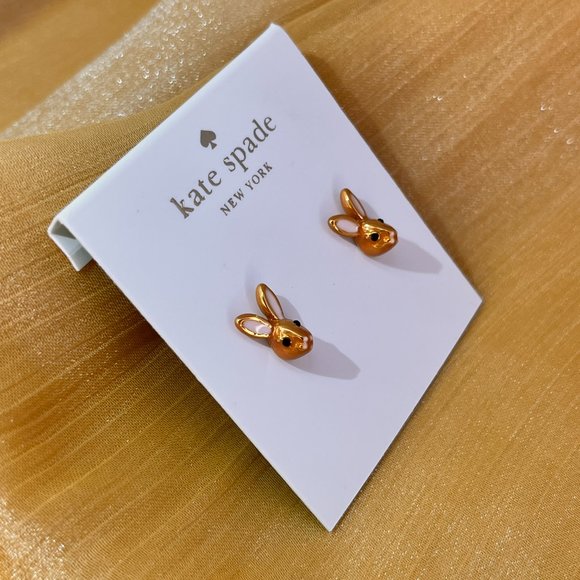 Kate Spade Gold-Tone Bunny Rabbit Earrings - Picture 3 of 5